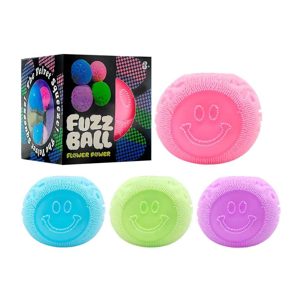 Squeeze antiestrés en forma de pelota con carita feliz y flores, relleno tipo gel, 5cm, variedad