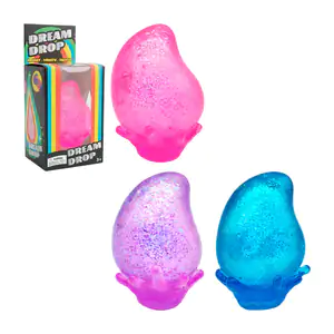 Squeeze antiestrés en forma de gota de agua con glitter + base de sil…