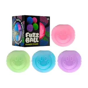 Squeeze antiestrés en forma de pelota con carita feliz y flores, vari…