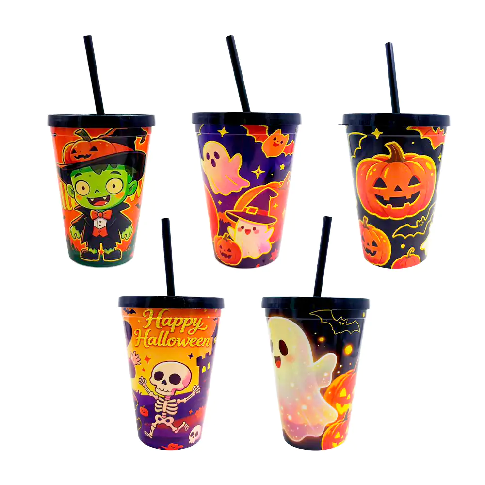 Vaso de plástico con capacidad de 420ml y temática de Halloween + pop…