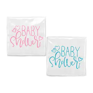 Paquete con 20 servilletas con temática baby shower, 33x33cm, variedad