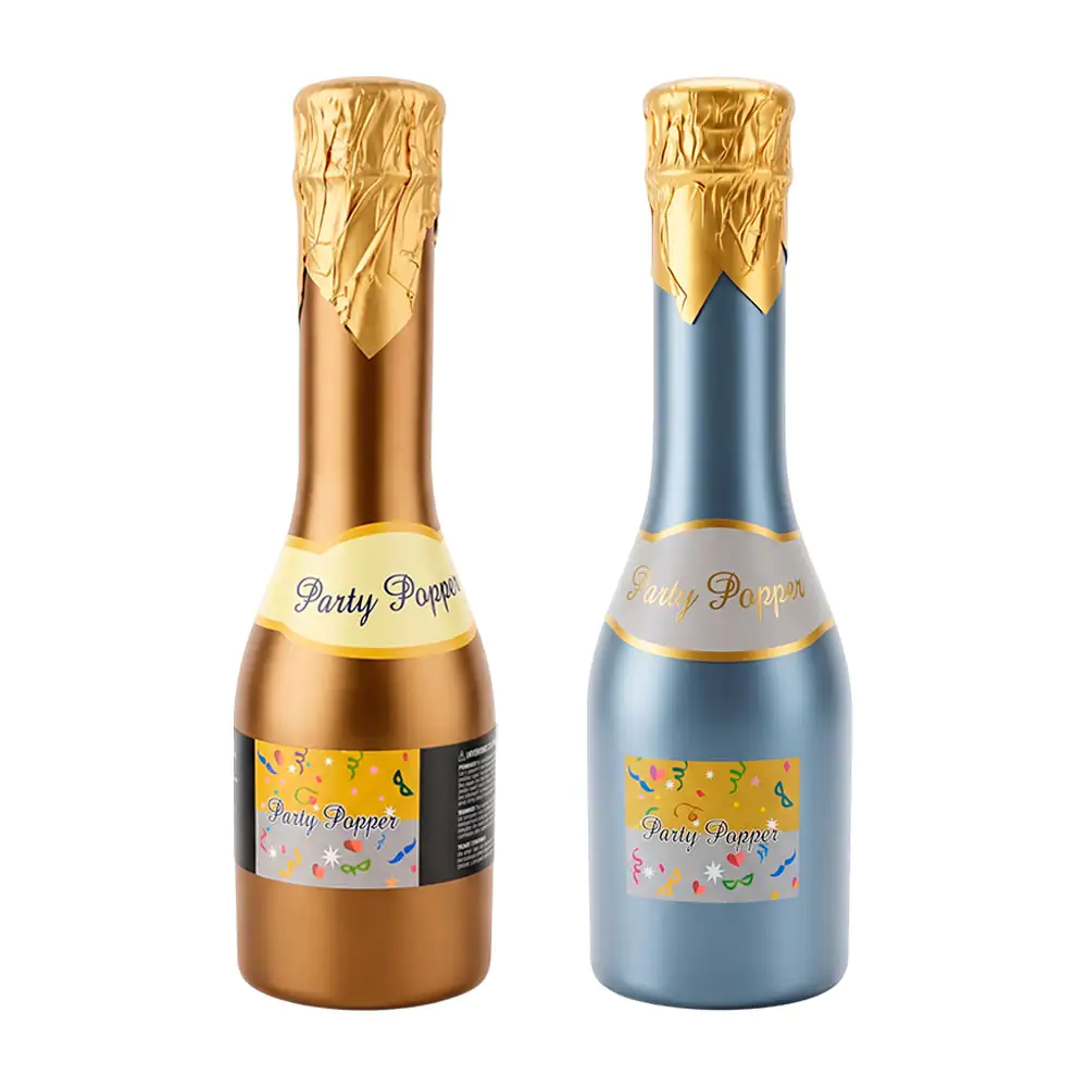 Mini bazuca / cañón lanza confeti con forma de botella de vino, 16cm 