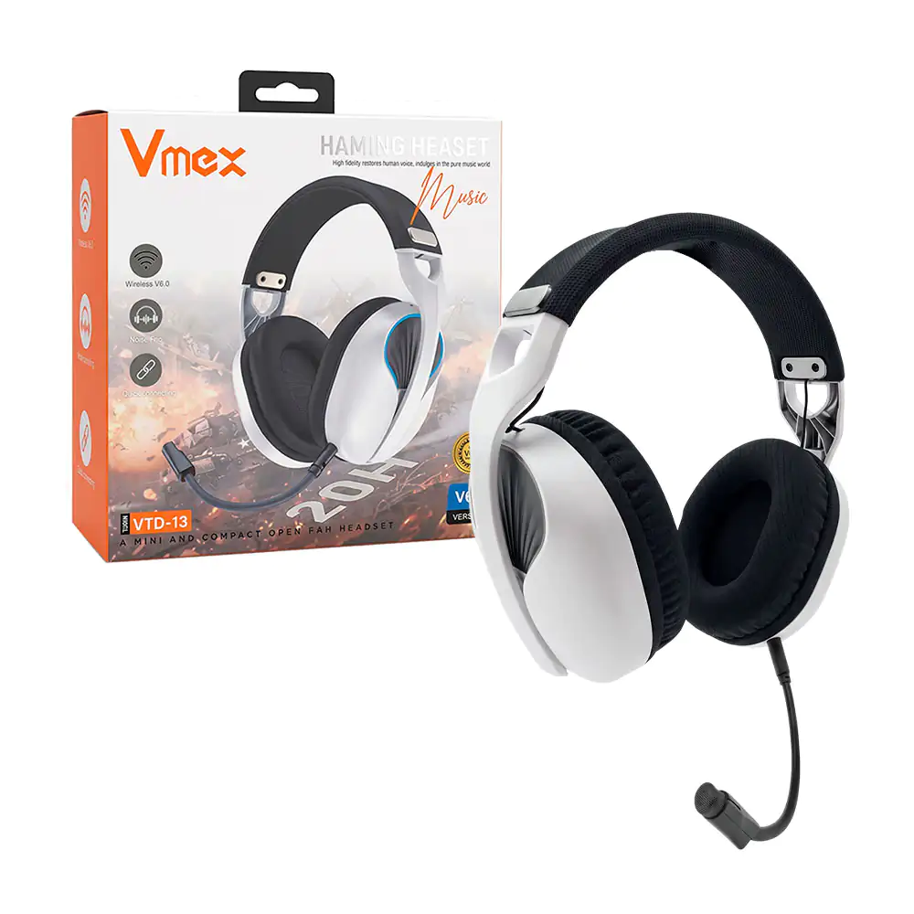 Audífonos diadema vmex gaming bluetooth con micrófono + iluminación r…