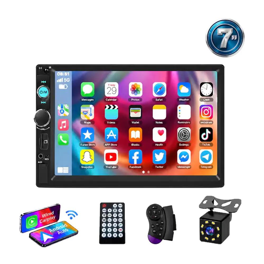 Autoestéreo inalámbrico 7´ con pantalla hd, carplay, android auto + b…