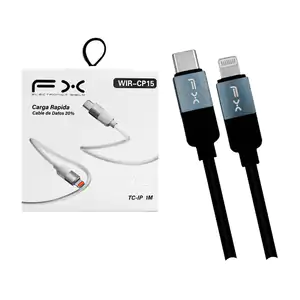 Cable de carga fx con salida usb-c a lightning y transferencia de dat…