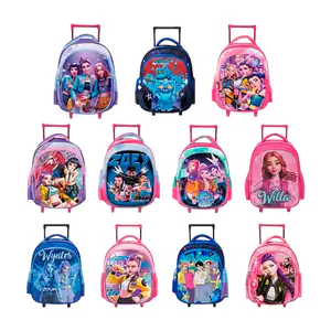 Mochila infantil tipo carrito con 2 compartimentos, estampado de pers…