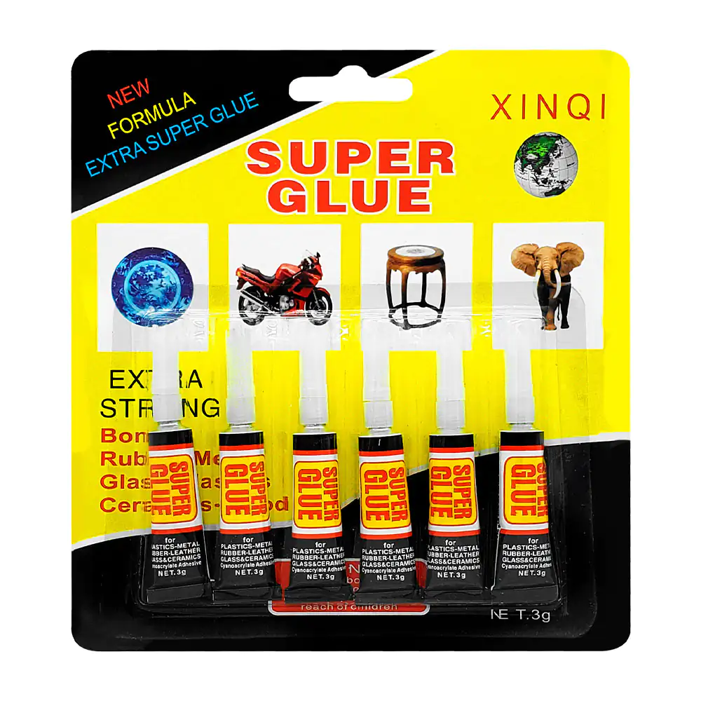 Paquete con 6 pegamentos líquidos super glue, 3g