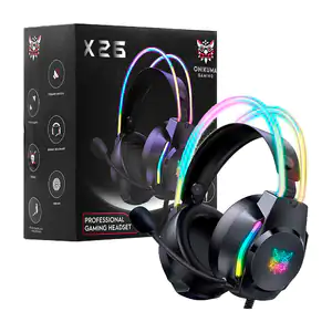 Audífonos gamer de diadema con iluminación led rgb, cancelación de ru…