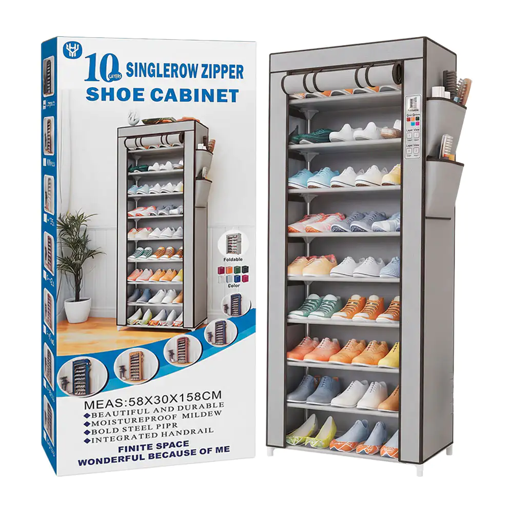Organizador de zapatos, armable de 10 niveles, 58 x 30 x 158cm