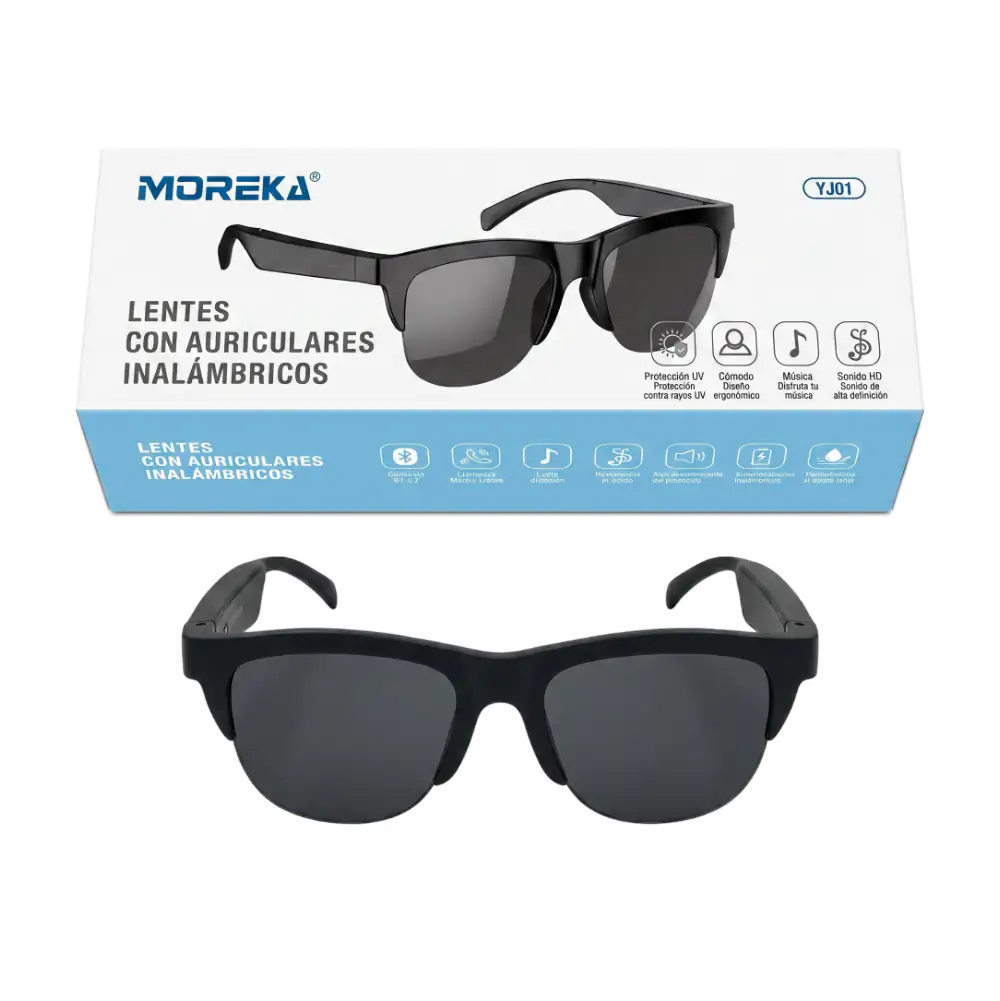 Lentes con auriculares inalámbricos, diseño multifuncional y discreto…