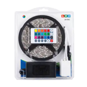 Tira de luz led rgb de 5mtrs con eliminador tomacorriente y conexión …