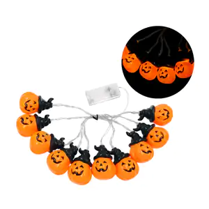 Serie guirnalda led de pila con diseño de calabazas con sombrero de b…