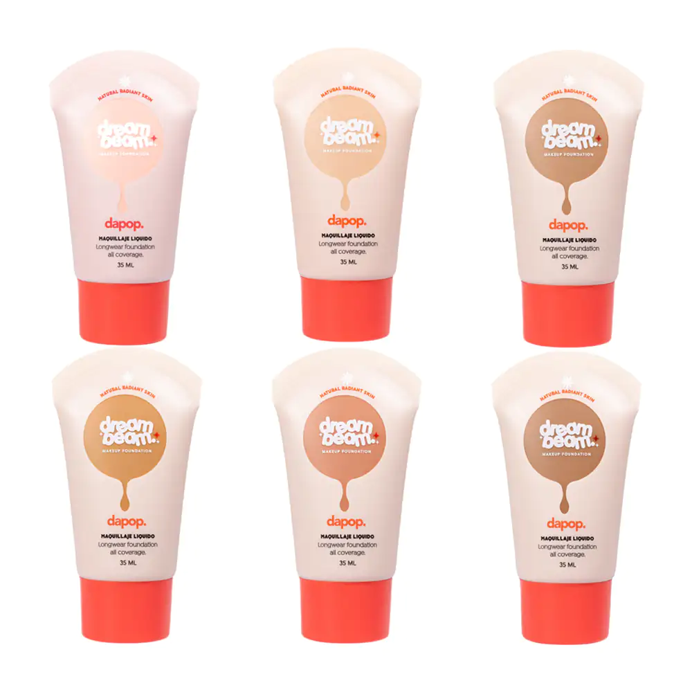 Maquillaje líquido dapop dream beam de alta cobertura y larga duración, variedad d tonos  / hb108745