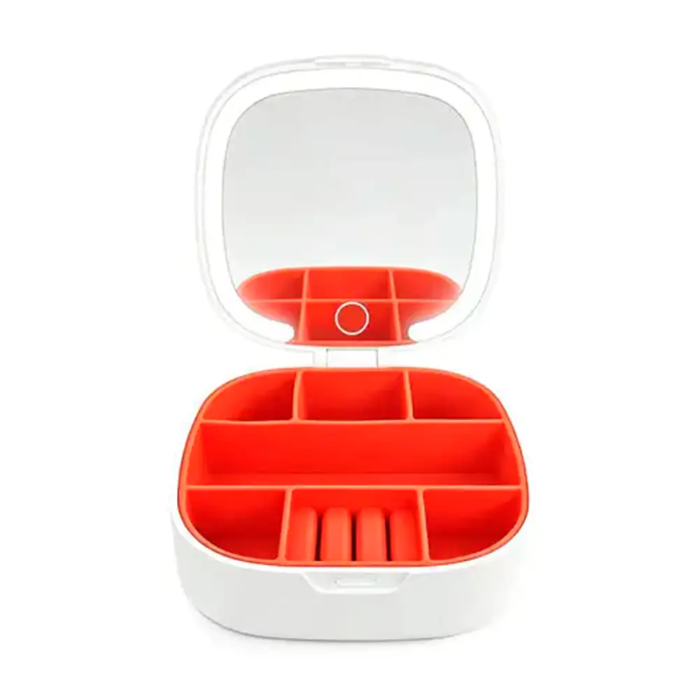Organizador alhajero con 7 espacios con luz led, variedad de colores / hpg.mk05