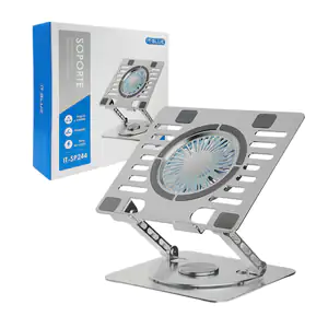 Soporte de aluminio para laptop y tablet 16 in, ventilador y luces rg…