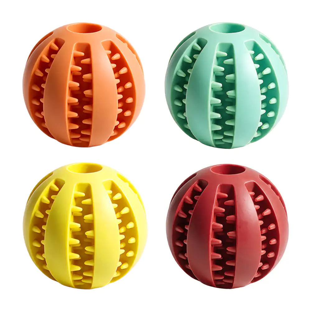 Pelota dental mediana de caucho natural para perro jr1442