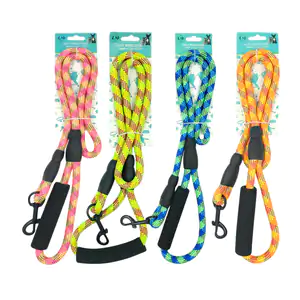 Correa para mascotas, diámetro grueso, 120cm, diseño tricolor, cuerda…