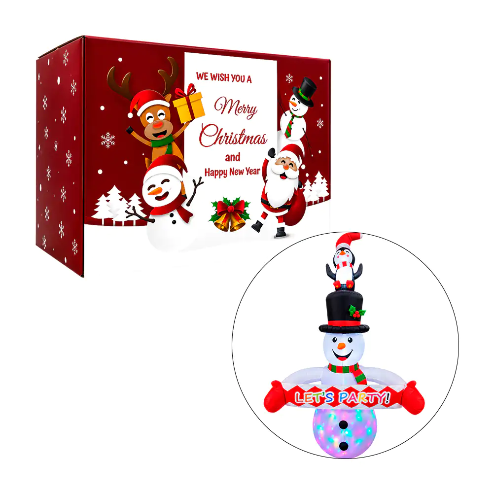 Inflable navideño muñeco de nieve + luces y motor inflable, 180cm / l…