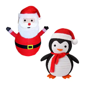Pantalla plegable navideña con luz led, temática navideña de pingüino…