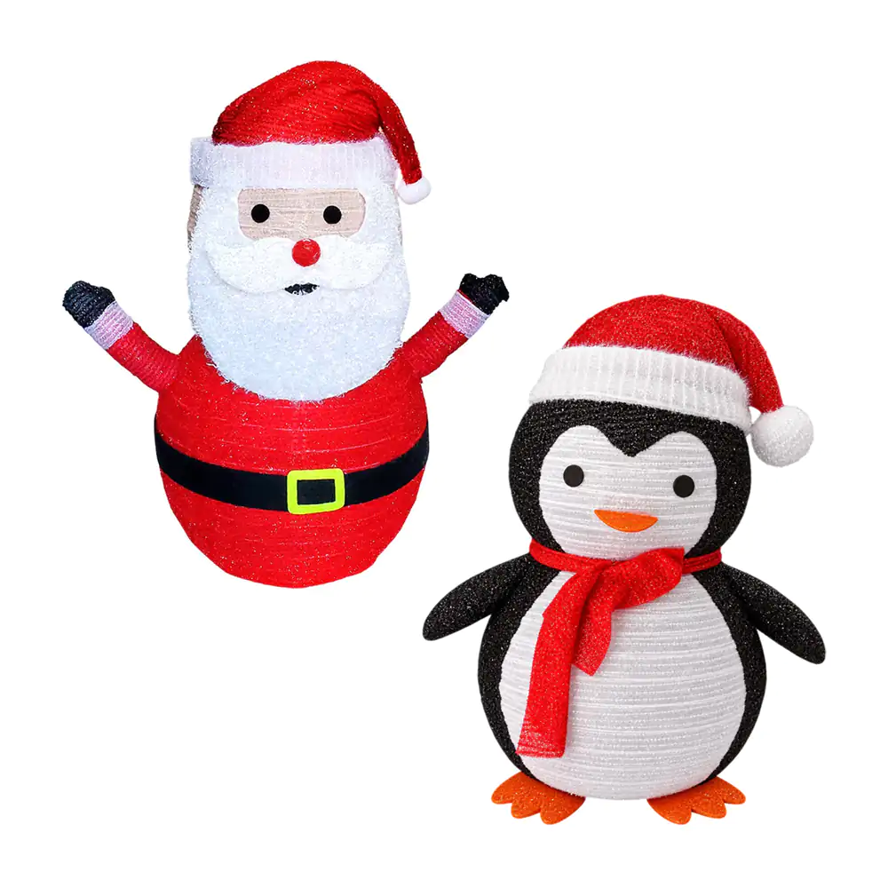 Pantalla plegable navideña con luz led, temática navideña de pingüino…