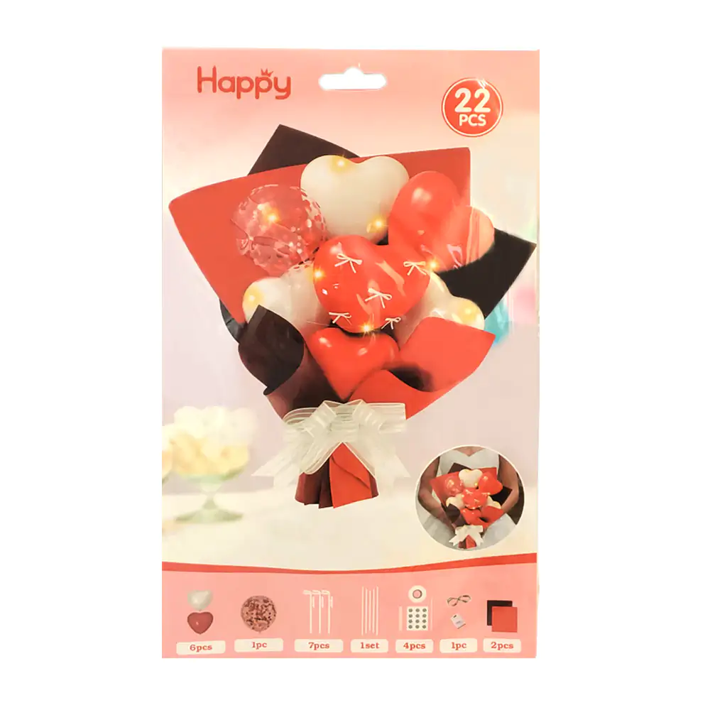 Set de globos para decoración tipo ramo con temática de san valentin …