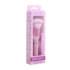 1pza brocha pink up para aplicar polvos, cerdas suaves y mango ergonó…