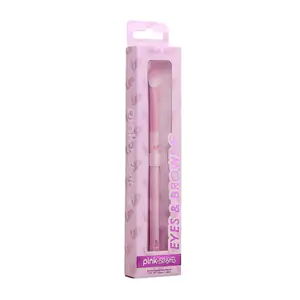 1pza brocha pink up para ojos o cejas, cerdas suaves y mango ergonómi…