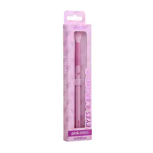 1pza brocha pink up para ojos o cejas, cerdas suaves y mango ergonómi…