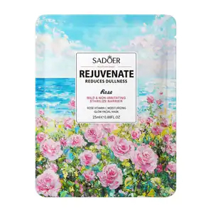 1pza Mascarilla facial hidratante sadoer de 25ml con extracto de rosas