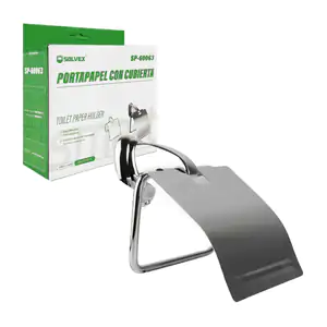 Soporte portapapel solvex con cubierta, acero inoxidable con zinc / s…