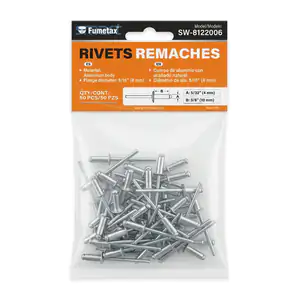 Bolsa con 50 pzas, remaches fumetax de aluminio con ala de 8mm / sw-8…
