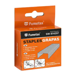Caja con 1000pzas de grapas fumetax uso industrial de acero inoxidabl…