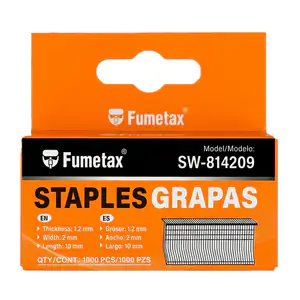 Caja con 1000pzas de grapas fumetax para uso industrial, 1.2x2x10 mm …