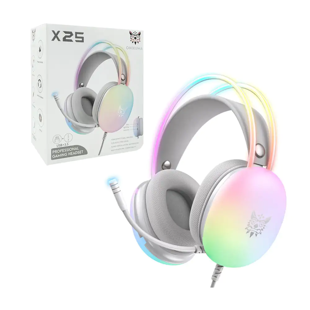 Audífonos gamer de diadema con cable + iluminación led rgb / xx-1691