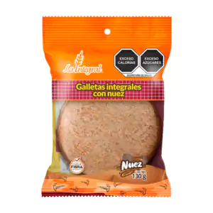 Paquete de galletas integrales la integral, sabor nuez, 130g / 000027