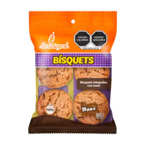 Paquete de 4 bísquets integrales de la integral, sabor nuez, 180g / 0…