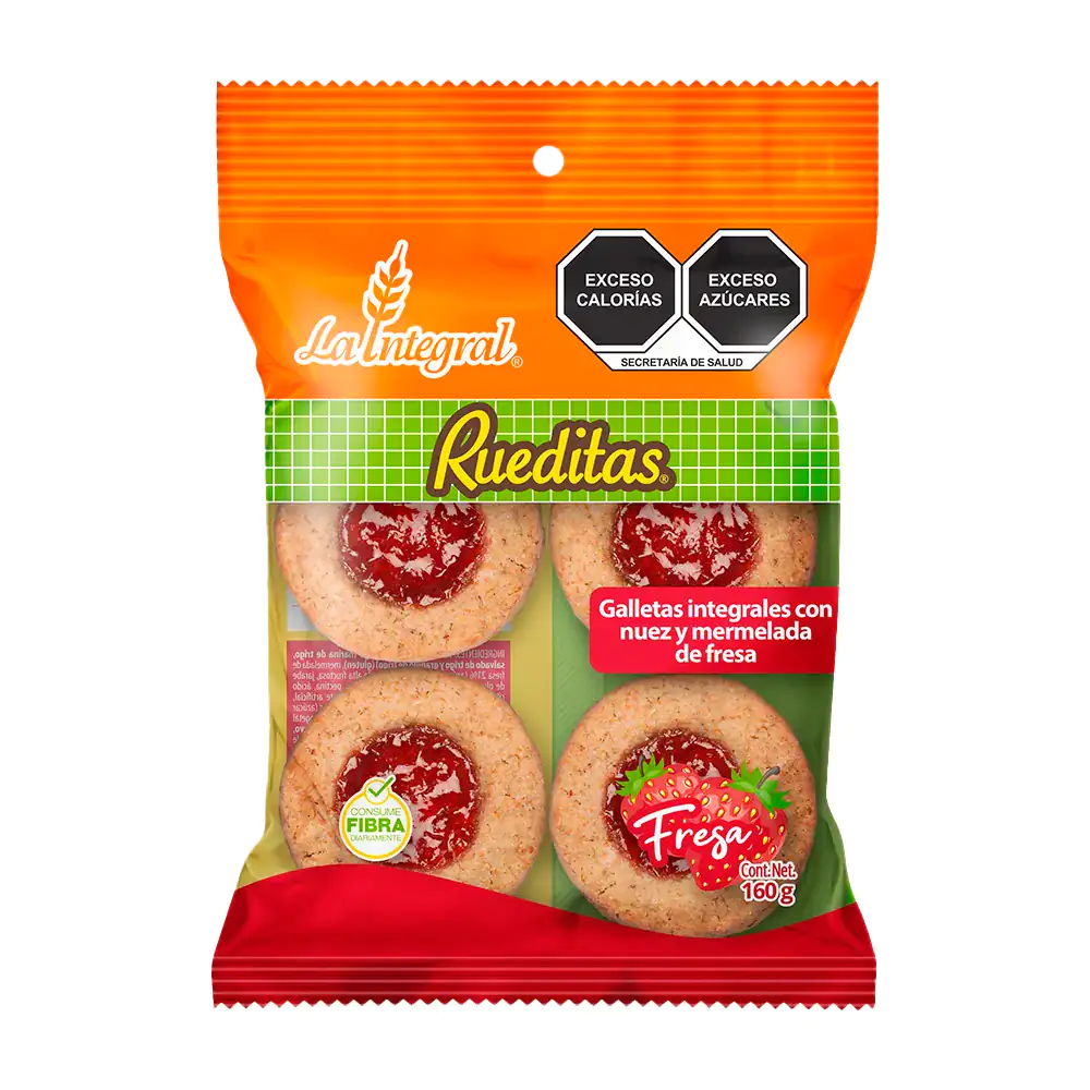 Paquete de 8 galletas integrales rueditas de la integral, con mermela…