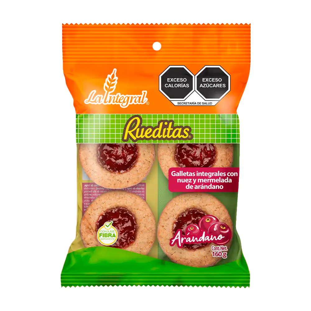 Paquete de 8 galletas integrales rueditas de la integral, con mermela…