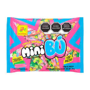 Paquete chicle de la rosa mini bú 100pza de sabores frutales / 000596