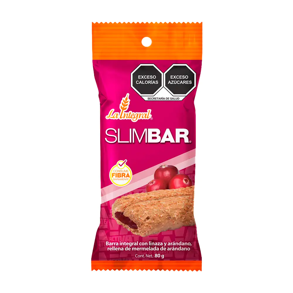 Barra integral con linaza y arándano la integral, relleno mermelada d…