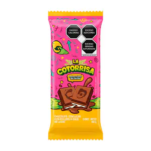 1pza Barra de chocolate la cotorrisa con relleno a base de leche, 60g