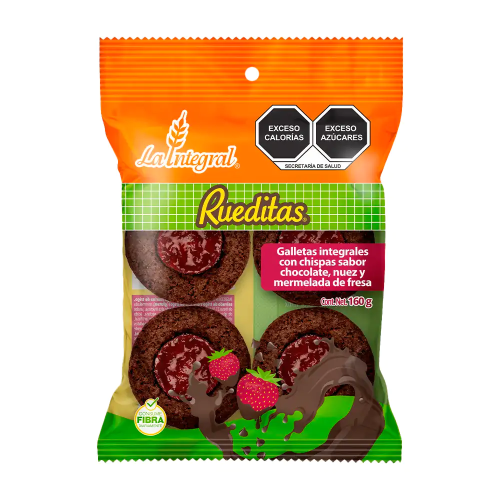 Paquete rueditas 8 galletas integrales la integral, de chocolate con …