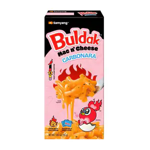 Buldak mac n´ cheese carbonara, macarrón con queso sabor carbonara le…