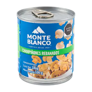 1pza Lata de champiñones rebanados monte blanco, 186g