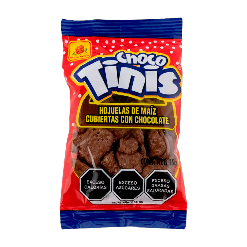 1pza de choco tinis, hojuela de maíz cubierta de chocolate 15g / 002424