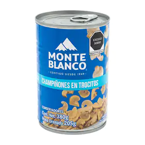 1pza Lata de champiñones en trocitos, monte blanco, 380g