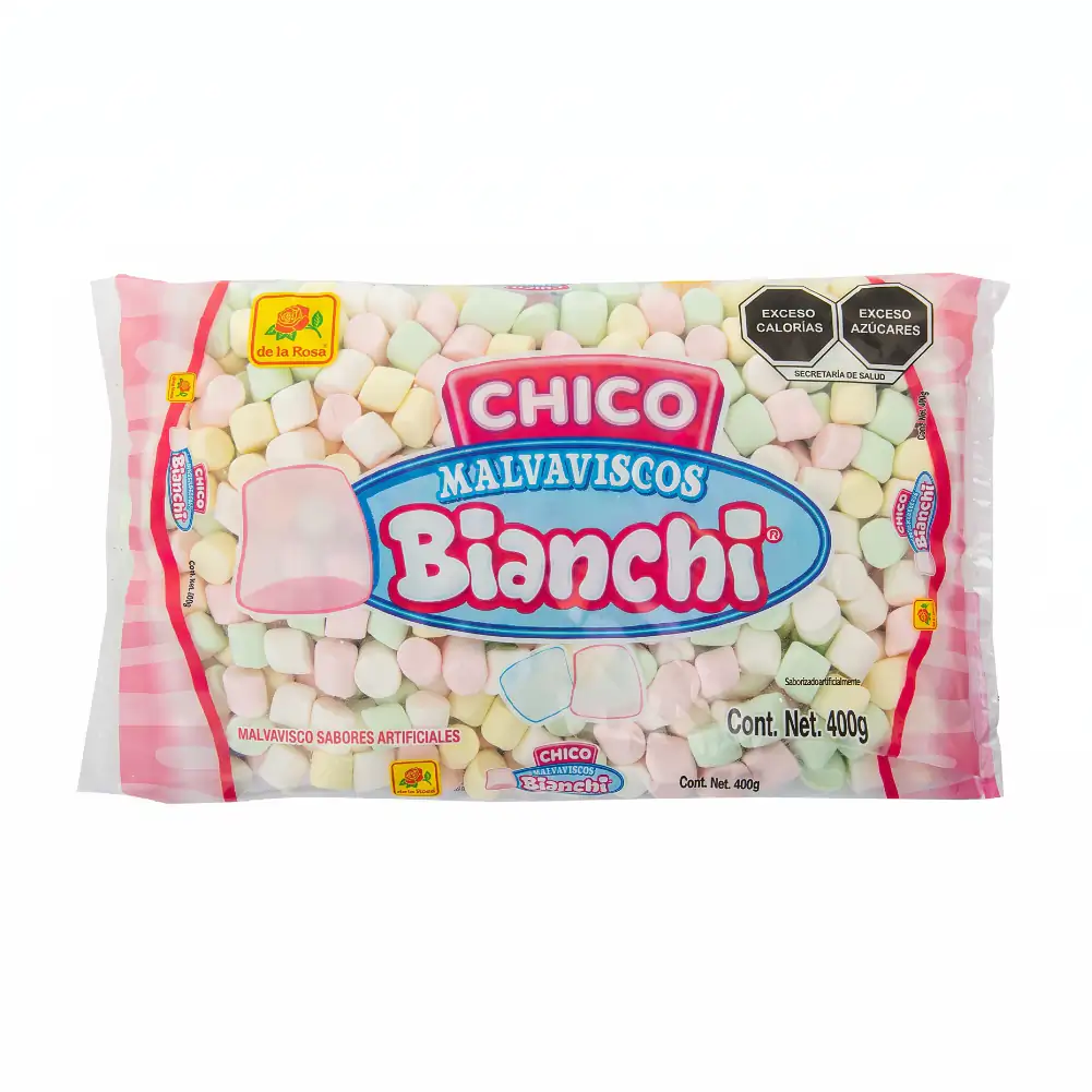 Bolsa de malvavisco chico bianchi, surtido, variedad de sabores, 400g / 003278