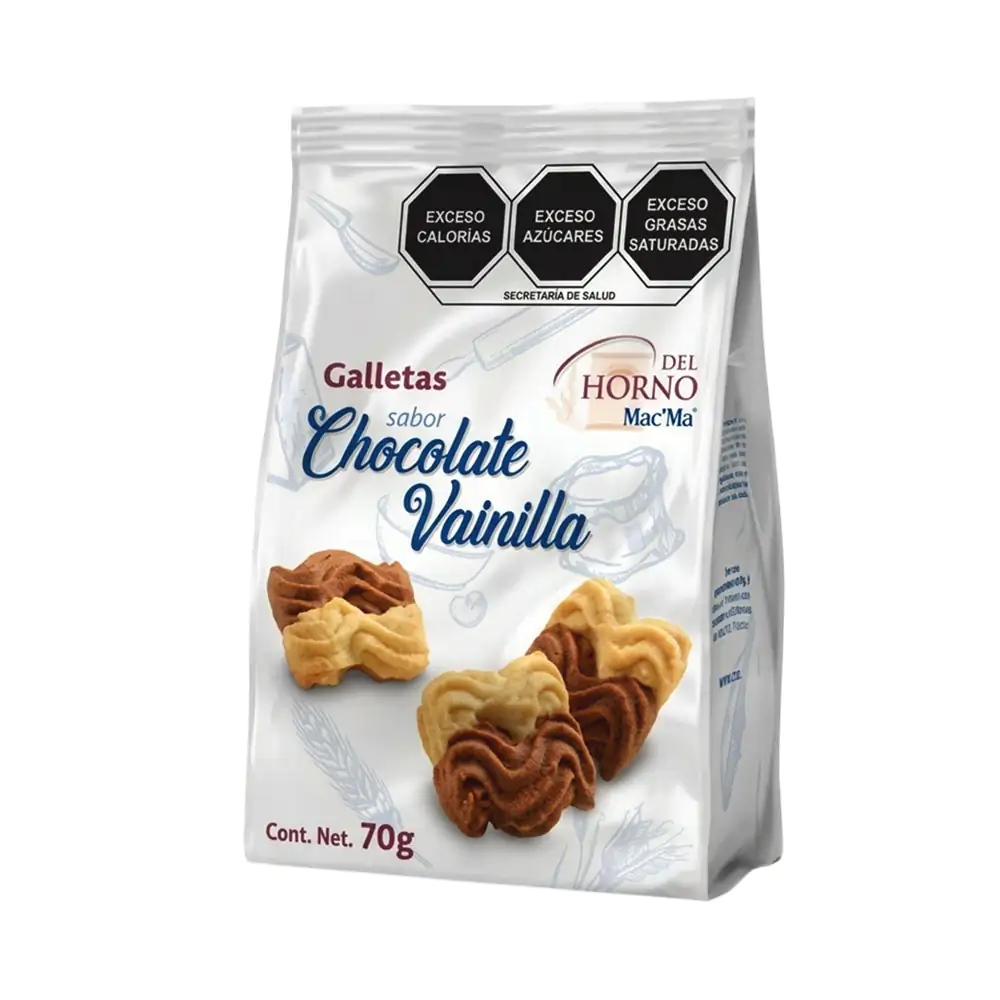 Bolsa de galletas del horno mac´ma sabor chocolate - vainilla, 70g / …