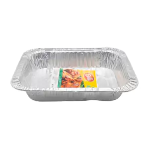 1pza Charola mediana de aluminio brilo para horno 32.5x26.2x5.4cm