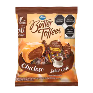 Bolsa con 300g de butter toffees arcor, caramelo con leche relleno de…